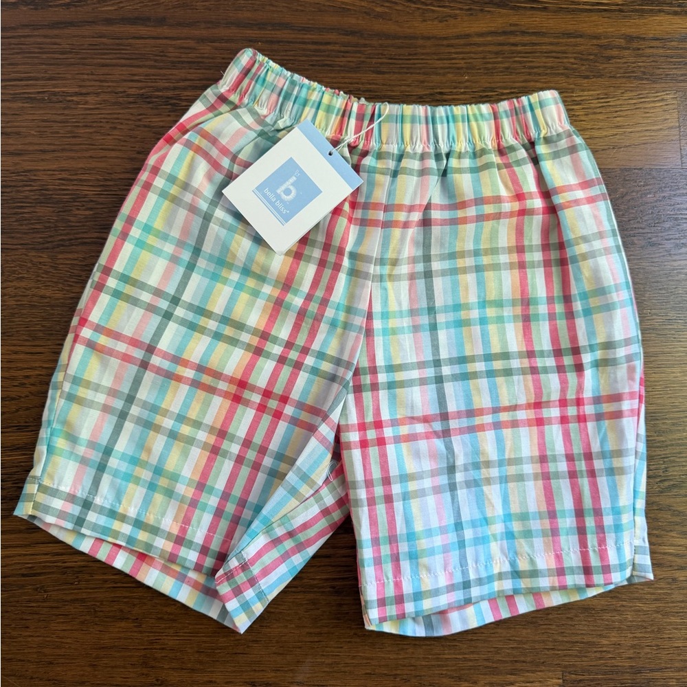 NWT Bella Bliss Boys Island Check Play Shorts 7